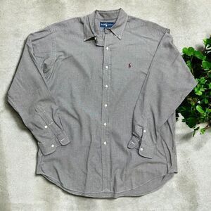 Polo Ralph Lauren Blake Vintage 90s Houndstooth Button Front Shirt Men's Size L